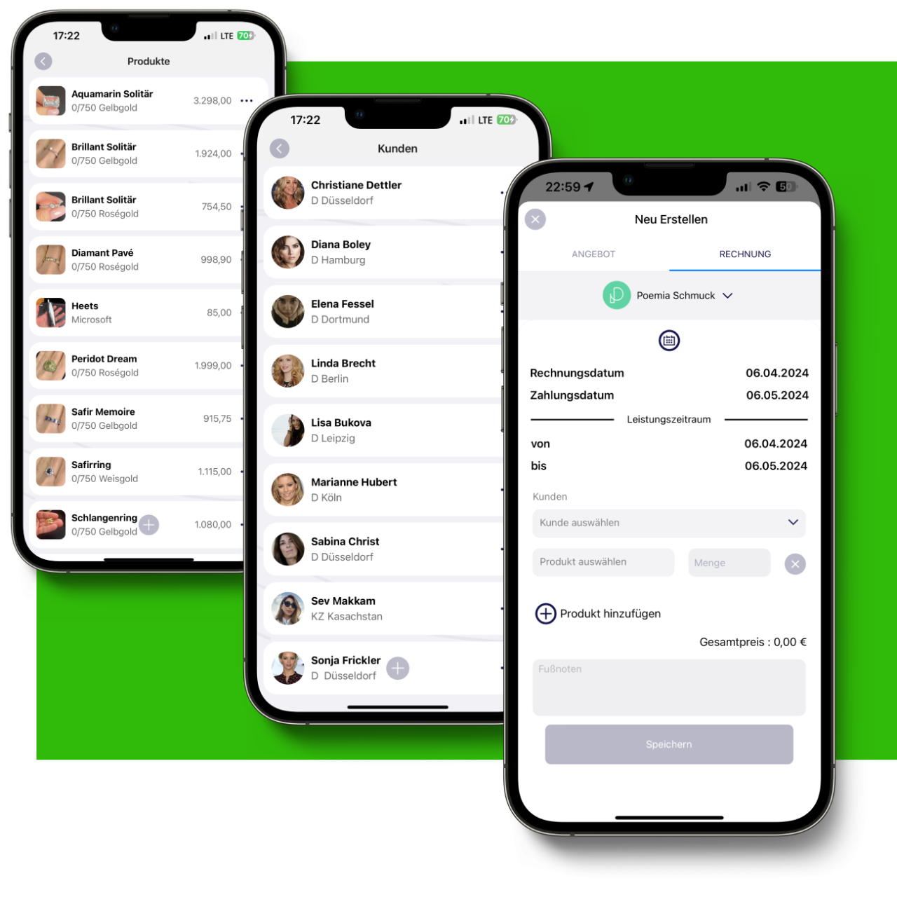 Multibiller mobile application screens